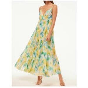 Misa Los Angeles Yellow and Green Maxi Dress